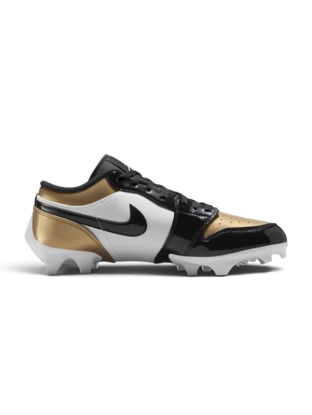 Air Jordan 1 Low TD Metallic Gold/Black Mens Football Cleats FJ6245 701 NEW
